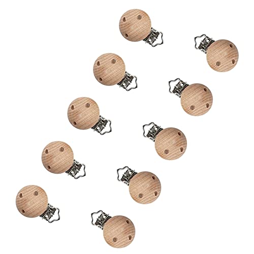 Schnuller Clip,Nippel Halter,Nuckelclip Holz,Dummy Clip Halter 10PC Kind...