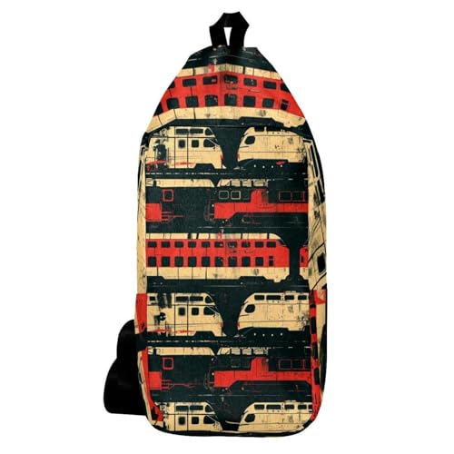 Sac à dos à bandoulière Trains Grunge sac de voyage multicolore compact homme femme