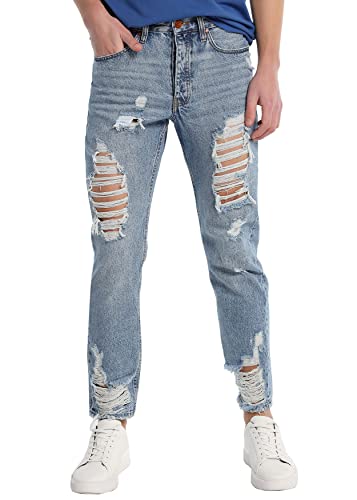 Lois - Denim Medium Light Damage Vintage Fit | Tallaje en Pulgadas