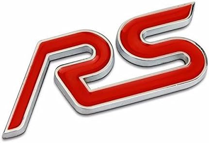 Metal Red RS Emblem Sticker for Ford Focus Rally Sport Logo Adhesive Racing Badge