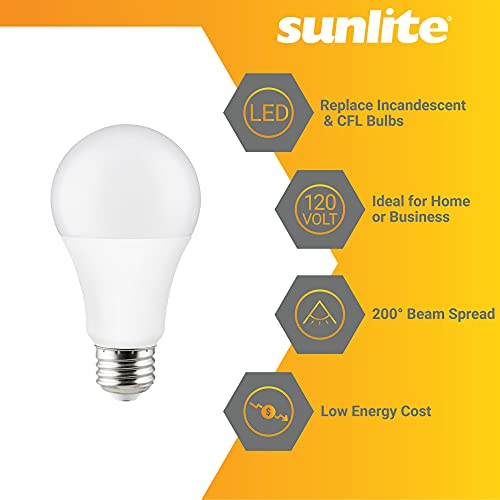 Sunlite 5000K Super White LED A19 Bulbs #TOP22