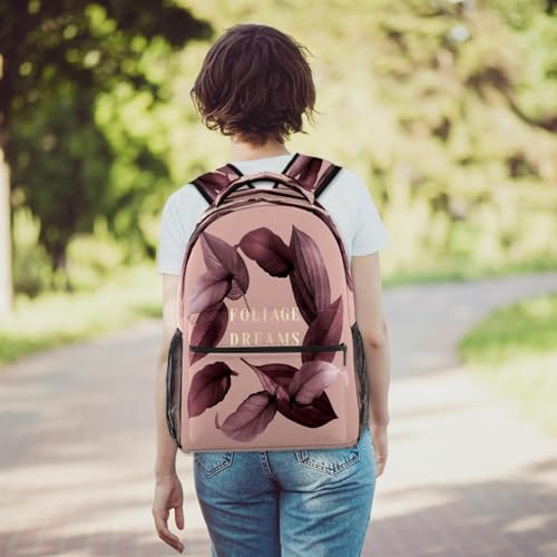Sac à dos d'école multicolore au motif feuillage poétique et résistant - 6
