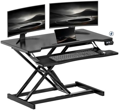 32" Electric Standing Desk Converter, Height Adjustable Sit to St...