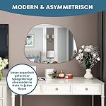 Albatros Designerspiegel Asymmetrisch 60 x 45 cm – Wandspiegel oder Türspiegel, Moderne organische Form – Spiegel Oval und Groß – Asymmetrischer Spiegel unförmig und Rahmenlos, Mirror Wall – Bild 3