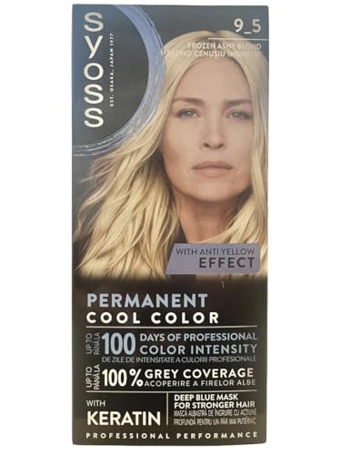 Produktfoto von Syoss Color Coloration 9_5 Kühles Perlblond Stufe 3 (3 x 115 ml), permanente Haarfarbe für bis zu 10 Wochen…