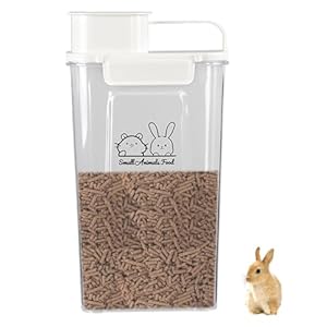 Plastic Airtight Food Container for Small Animals, 3.5L Clear Pet Food Storage with Pour Spout, Perfect for Hamster Sand, Rabbit Food, Nuggets, and More