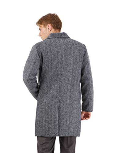 Image of WULFUL Men Wool Trench Coat Slim Fit Winter Coat