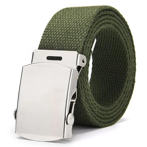 Unisex Canvas Belt - Metal Roller Buckle, Adjustable For Jeans4
