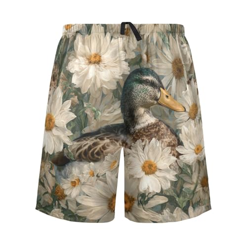 Men's Short Pajama Bottoms Daisy Ducks Goose Home Casual Sleep Pants