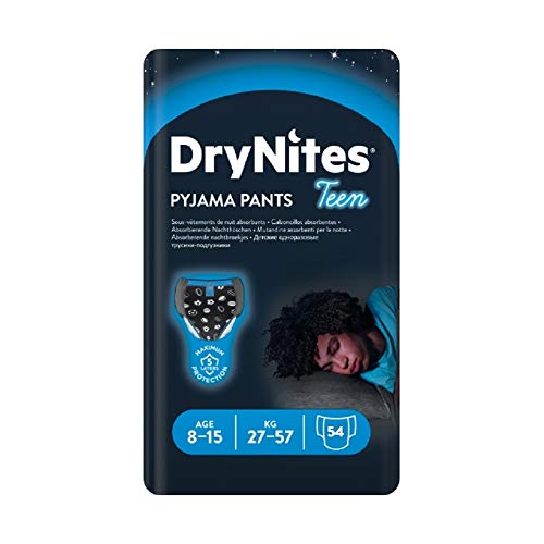 Huggies DryNites Pyjama Pants for Boys, Child Night Underwear, Age 8-15, Mega Pack (54 Pants)