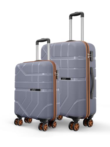Image of Safari Broadway 8 Wheels Set of 2 Trolley Bag, Hard Case Polypropylene, 360 Degree Wheeling Carry-on & Checkin Luggage for Men & Women, Suitcase for Travel, Trolley Bags for Travel, Flintstone