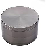 グラインダー マルチミル 4層 小型 ミニ ペッパーミル 亜鉛合金製 携帯用 ペッパー/スパイス/胡椒/茶葉/クミン ヘラ付き (50*37mm, ガンブラック) [並行輸入品]