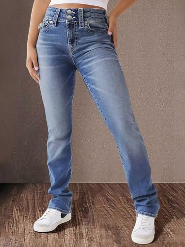 Image of Flamingals High Waist Boot Cut Jeans for Women Flare Denim Pants