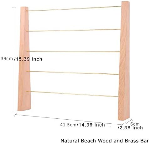 Miniatura 4 de GemeShou Estante organizador de joyas de haya de 5 niveles estante de almacenamiento al por menor soporte de exhibición de pendientes de madera con
