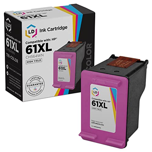 LD Products Remanufactured 61XL CH564WN Replacements for HP 61 Color Ink Cartridge HP61XL High Yield Works with HP Envy 4500 4502 5530 Deskjet 2540 3510 OfficeJet 4630 (1-Pack)