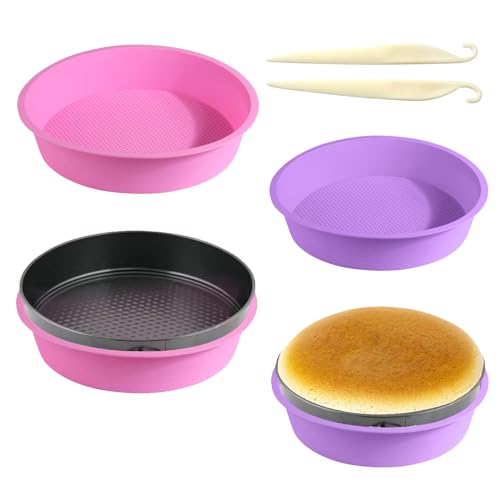 4 Pack Cheesecake Pan Protector,Silicone Springform Pan Protector,Cheesecake Water Bath Pan Round Springform Pan for 9,9.5,7,8 Inch Cake Mold Cake Baking Pans,Silicone Baking Pan Accessories