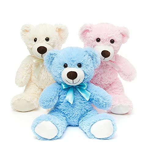 Doldoa Cute Teddy Bear Stuffed Animal Soft Plush Bear Toy For Kids Boys Girls,As A Gift For Birthday/Christmas/Valentine's Day 13.8 Inch (3 Packs,3 Colors) #TOP6