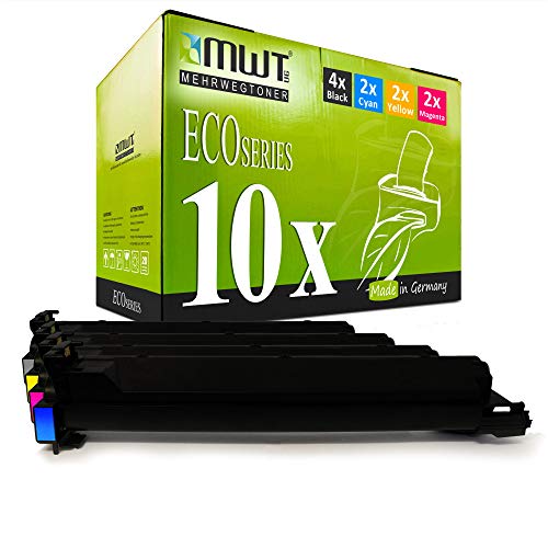 Toner TN-214 compatible pour Konica Minolta Bizhub C200 lot de 10 cartouches CMJN