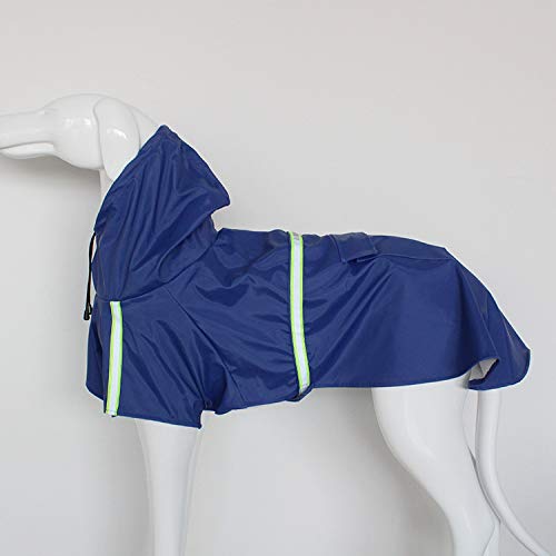 liangshunsm犬 レインコート 犬 カッパ 犬服 ペット 雨具 可愛い ペットレインコート リード穴あり フード付き 着脱簡単 梅雨対策 通気 防雪 防水 防塵 汚れ防止 風よけ寒さ対策 耐久性 快適 軽量 携帯便利 散歩 小中大型犬 (ダークブル