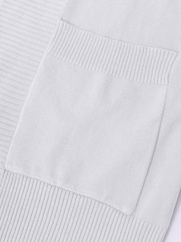 Image of Womens Open Front Cardigan Sweaters Oversized Long Sleeve Two Pockets Loose Solid Knit Sweaters