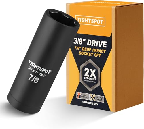 TIGHTSPOT 3/8 Dr 7/8 Inch Deep Socket Anti-Round 6-Pt CRMO Steel