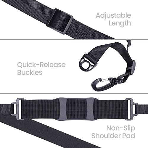 Epessa Kick Scooter Shoulder Strap, Adjustable Carrying Strap with Non-Slip Shoulder Pad for Beach Chair, Ski Board, Electric Scooter, Camp Chair, Kids Bikes, Foldable Bikes, Balance Bikes,Yoga Mat - Thumbnail 4