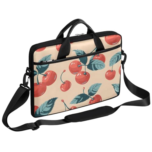 Shoulder Bag for Laptop Cherries Themed 14/15 Inch Laptop Sleeve Waterproof Computer Bag for Notebook & Tablet Shockproof Laptop Case for Work Travel