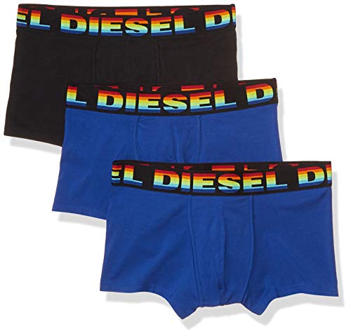 Diesel Men's UMBX-damienthreepack Boxer-Shorts, Black/Blue/Sky, M