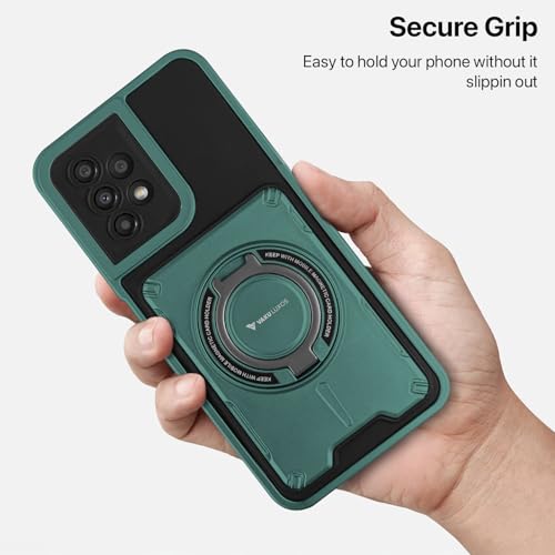 Image of Vaku Luxos Axion Armor Military Grade TPU Back Cover Case for Samsung Galaxy A53 5G with Magnetic Ring Holder Kickstand Camera Screen Protector- Green