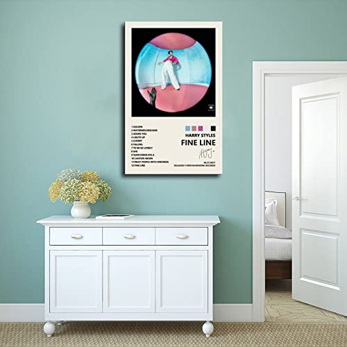 Wanmly Harry Poster Styles Fine Line Music Album Cover Signed Limited Edition Canvas Wall Art Decor Print Picture Paintings For Living Room Bedroom Decoration Unframe:16X24Inch(40X60Cm) #TOP3