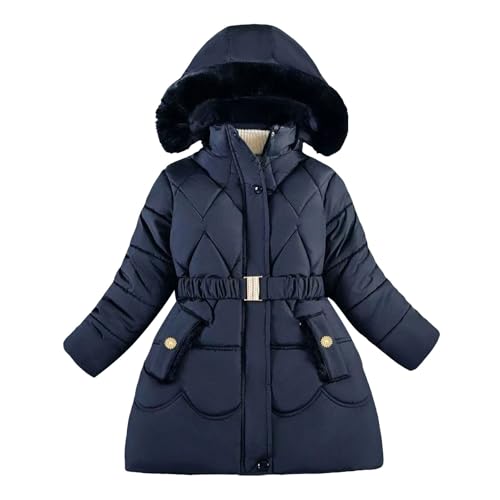 Kids Girls Lightweight Windproof down Jackets Winter Warm Snap Buttons Zip up Hooded Puffer Coats Thick Warm Outwear