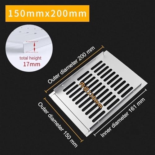 Cache-grille de ventilation en alliage d'aluminium design rectangulaire - 3