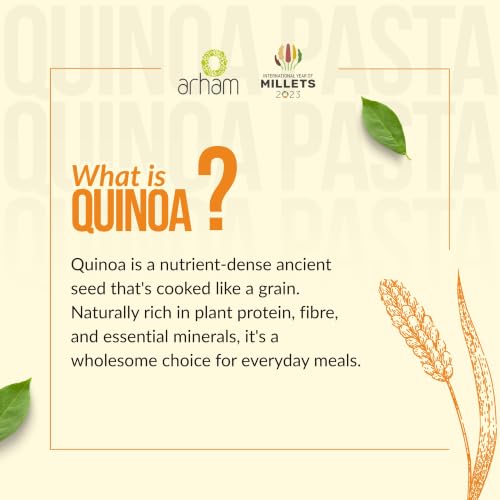 Image of Arham Organic Quinoa Millet Pasta 180g |Healthy No Maida Pasta | Non-GMO, No Preservatives, Chemical-Free | High Fiber & Protein | Easy & Quick to Cook