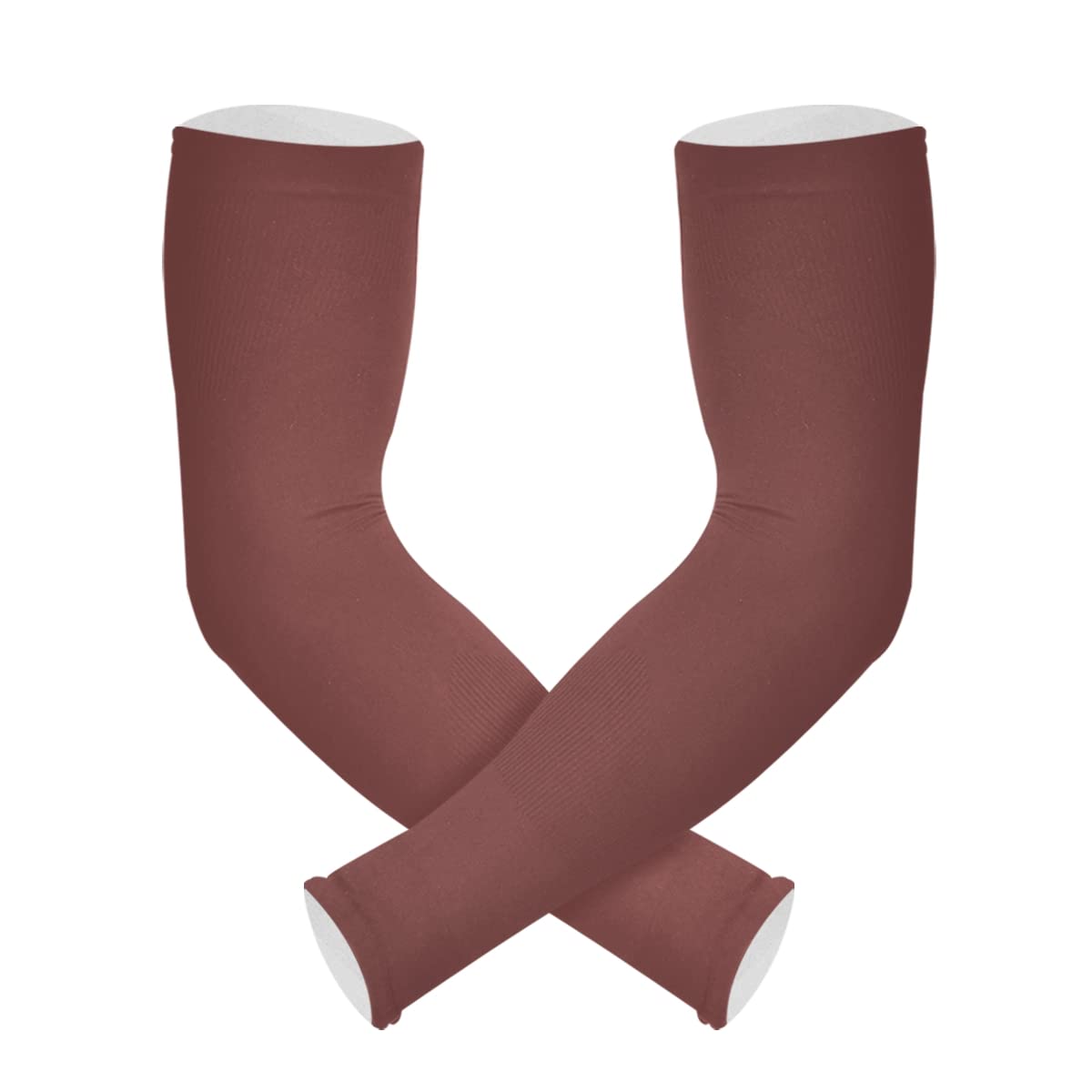 linqin Brown Color UV Sun Protection Arm Sleeves for Women Men, Compression Cooling Sleeve Cover for Outdoor Sports