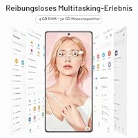 Entsperrtes 4G-Smartphone, 6,75-Zoll-HD-Display, 4GB+32GB Speicher (bis 256GB erweiterbar), Achtkern-Prozessor, 13MP+21MP-Kamera, Android 12.0, Gesichtsentsperrung, OTG, Typ-C-Schnellladung (White) – Ansicht 5