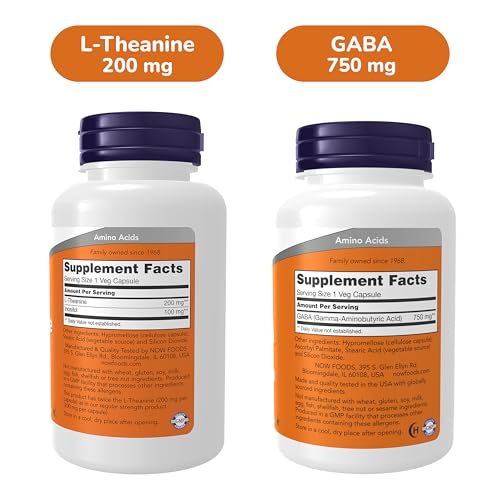 Image of NOW Foods L-Theanine with Inositol + GABA Supplements Bundle