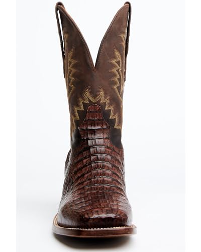El Dorado Men's Handmade Caiman Back Brass Stockman Boot Broad Square Toe - Ed22124