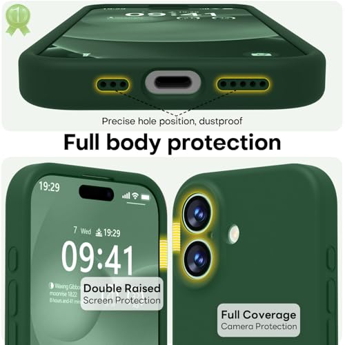 Image of LOVE 3000 Designed for iPhone 17 Case, Premium Silicone [Compatible with Magsafe][Soft Anti-Scratch Microfiber Lining] Shockproof Protective Phone Case for Men Women 6.3 inch, Green