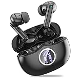 Fhumsh Ear Buds with ENC Noise Canceling Headset LED Digital Display, Lightweight Stylish Open Ear Buds for Daily Use, Commuting and Travel Relax