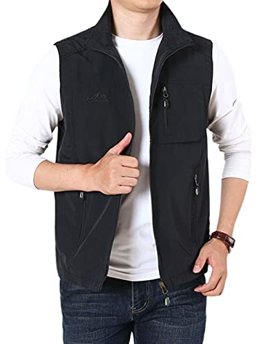 Image of Gihuo Men's Fishing Vest Utility Vest Casual Outdoor Quick Dry Safari Travel Golf Vest Work Vest