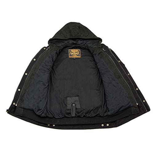 Milwaukee Leather MDM3020 Men's Black Denim '5-in-1' Club Style Vest with Removable Hoodie4