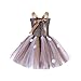 Girl Christmas Dresses Kid Sleeveless Mesh Skirt Baby Fall Fashion Outfit for Girl Role Play Christmas Party 2025 (Brown,6-7 Years)