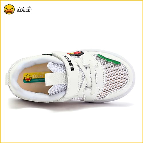 B.Duck Toddler Shoes Cartoon Dinosaur Sneakers Boys Girls Casual Tennis Walking Shoes Lightweight White2