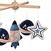 Lambs & Ivy Sky Rocket Planets/Stars Musical Baby Crib Mobile Soother Toy- Blue