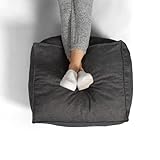 Big Joe Imperial Lounger Ottoman Foam Filled Bean Bag with Removable Cover, Gray Union, Durable Woven Polyester, 2 feet