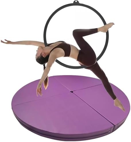 Pole Dance Mat, Thick Pole Dancing Crash Mat for Aerial Hoop, Foldable Safety Foam Pad for Dance Studios, Home, Gym,（Purple,160cmx5cm(63inx2in)）