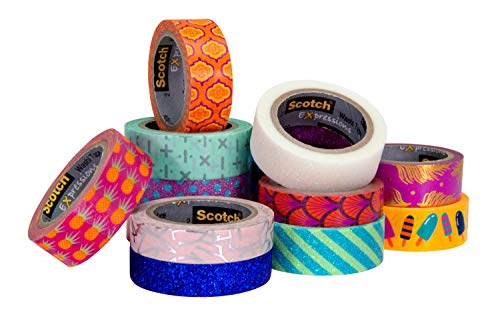Image of Scotch Expressions Washi Tape Multi Pack, 5 Rolls /pk, Thin Foil Collection (C1017-5-P1)