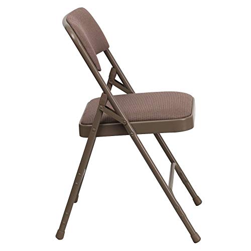 Flash Furniture 4 Pack Hercules Series Curved Triple Braced & Double Hinged Beige Fabric Metal Folding Chair #TOP5