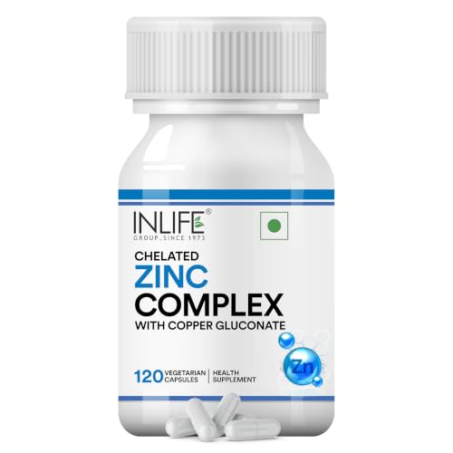 INLIFE Zinc Picolinate with Copper Gluconate Complex, 120 Veg Capsules — Zinc Supplements