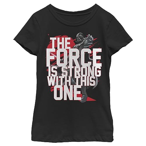 T-shirt Star Wars Vader manches courtes en coton noir pour fille